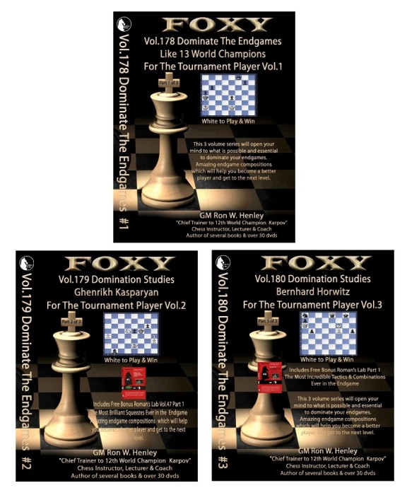 Chess End Game Studies - Digital Download Foxy 178, 179, 180