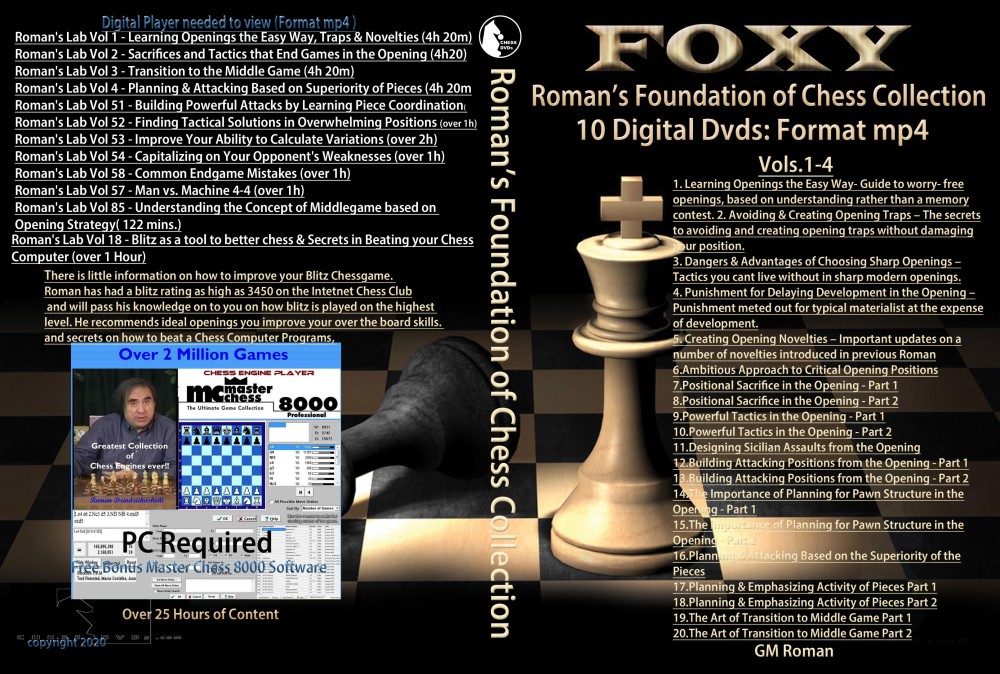 Roman's Foundation of Chess Collection - 10 Digital DVDs