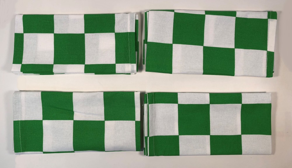 Chess Napkins - Green & White - 100% cotton - 19X19 inch
