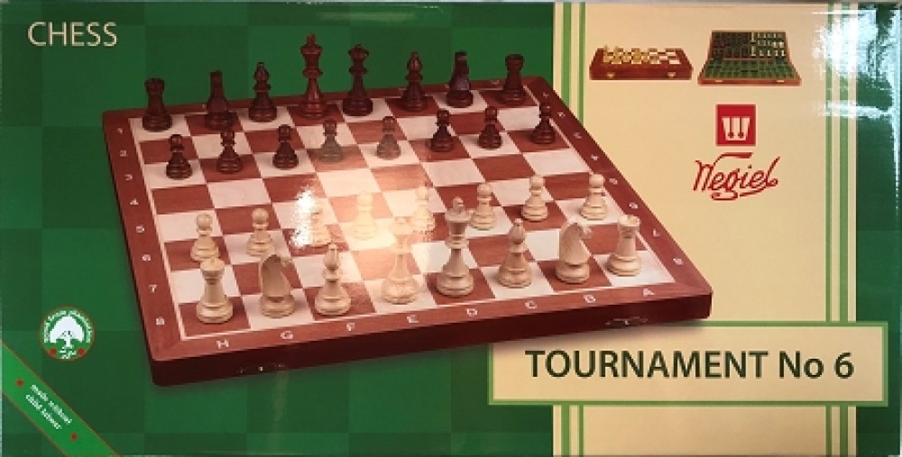 21" Tournament Chess Set No 6: Folding Wood board & Pieces