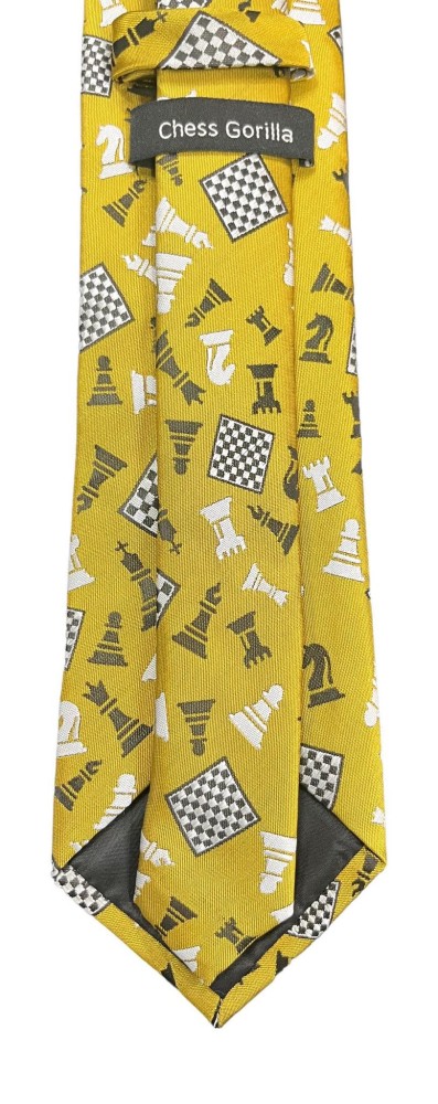 Gold Jumble Chess Pieces Tie