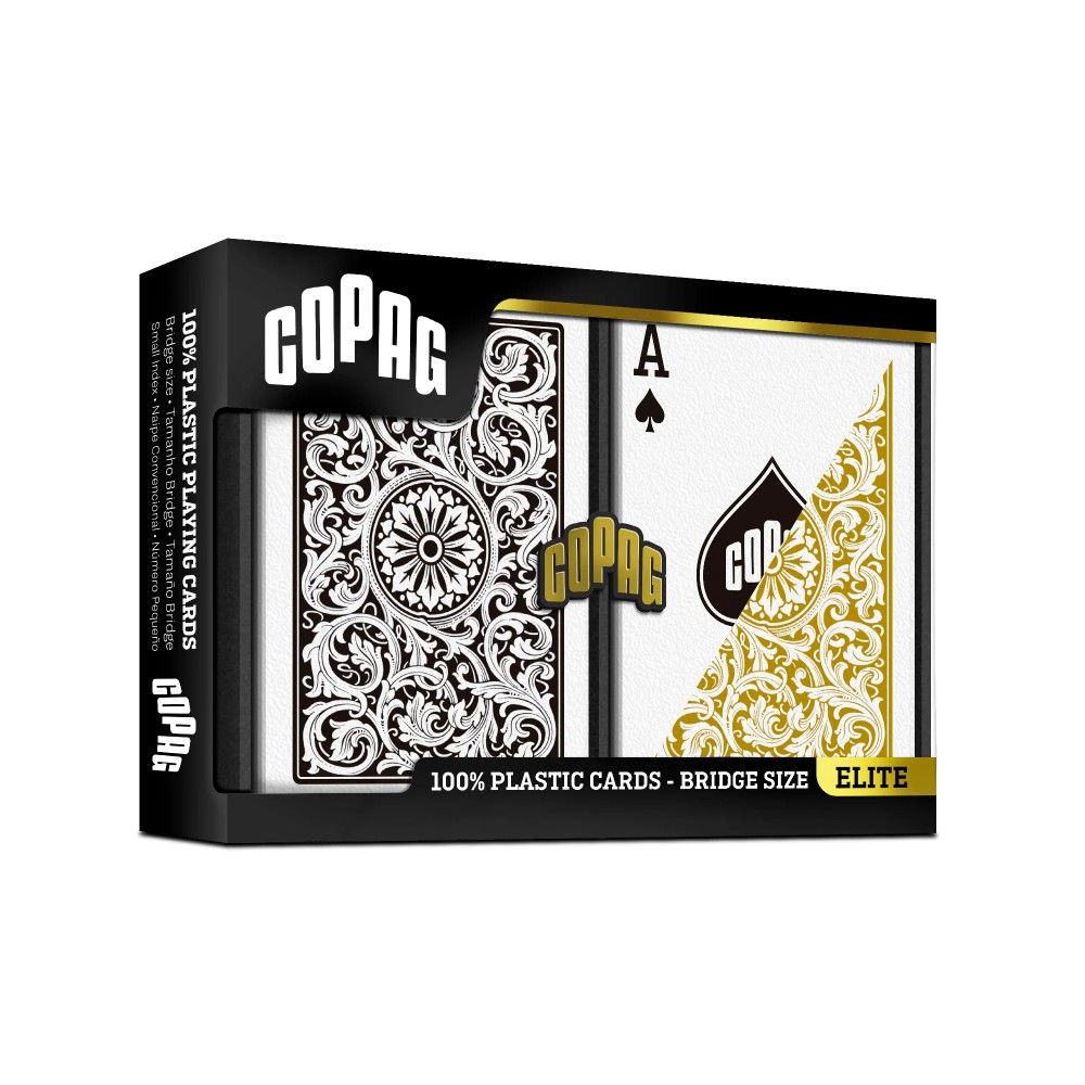 Bridge Regular Index 1546 Black & Gold COPAG Playing Cards Plastic