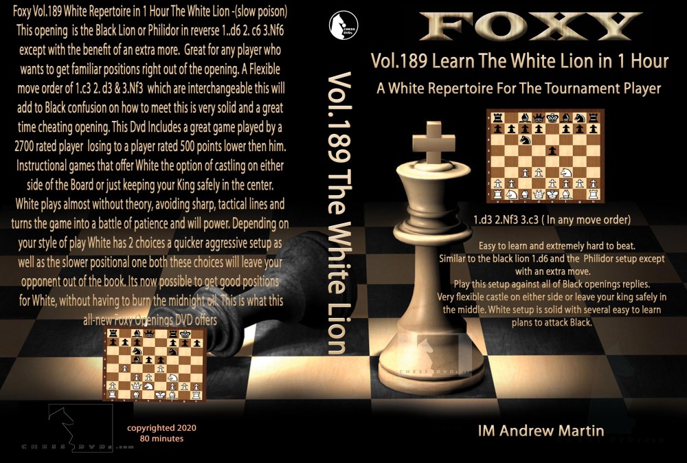 Foxy Chess Digital Download 189  White Repertoire in 1 Hour