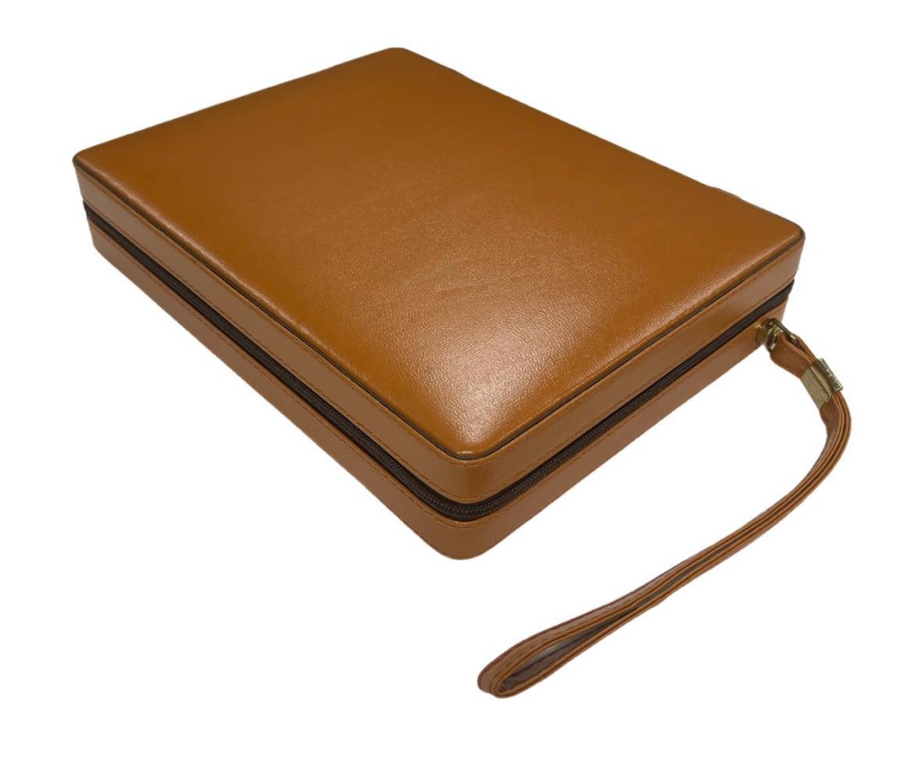 Brown Travel Backgammon w/ Zipper Closure - New