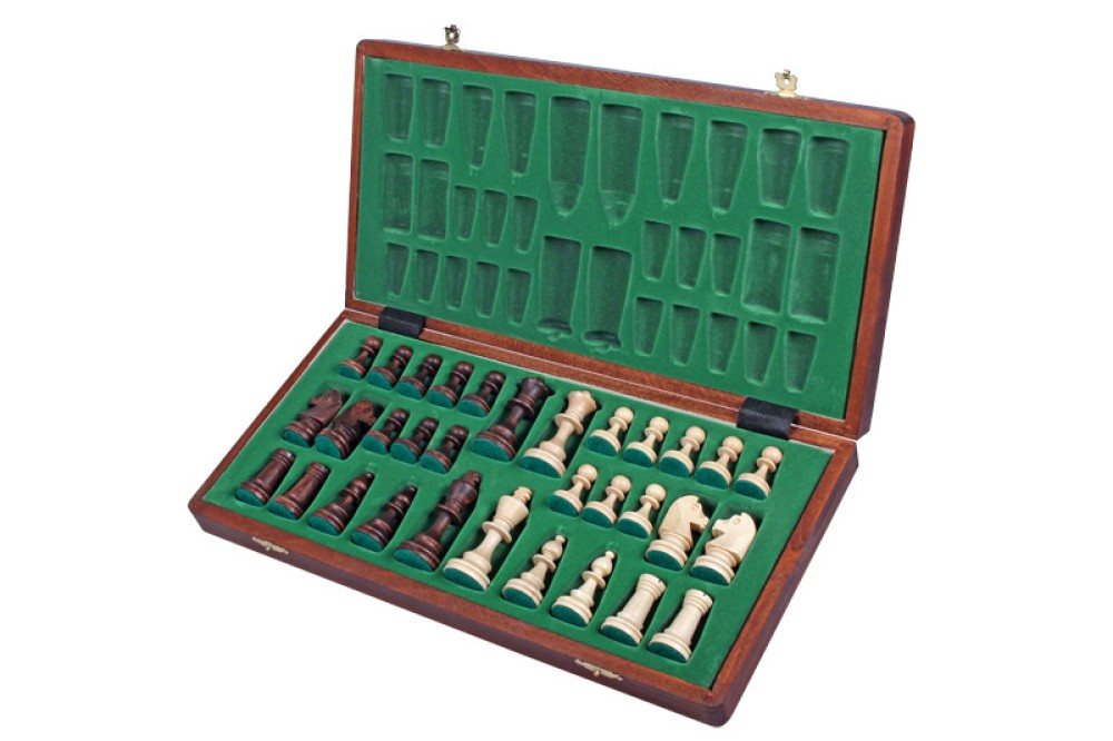Chess Set Jowisz Champion Polish Wood - Folding Board and Chess Pieces