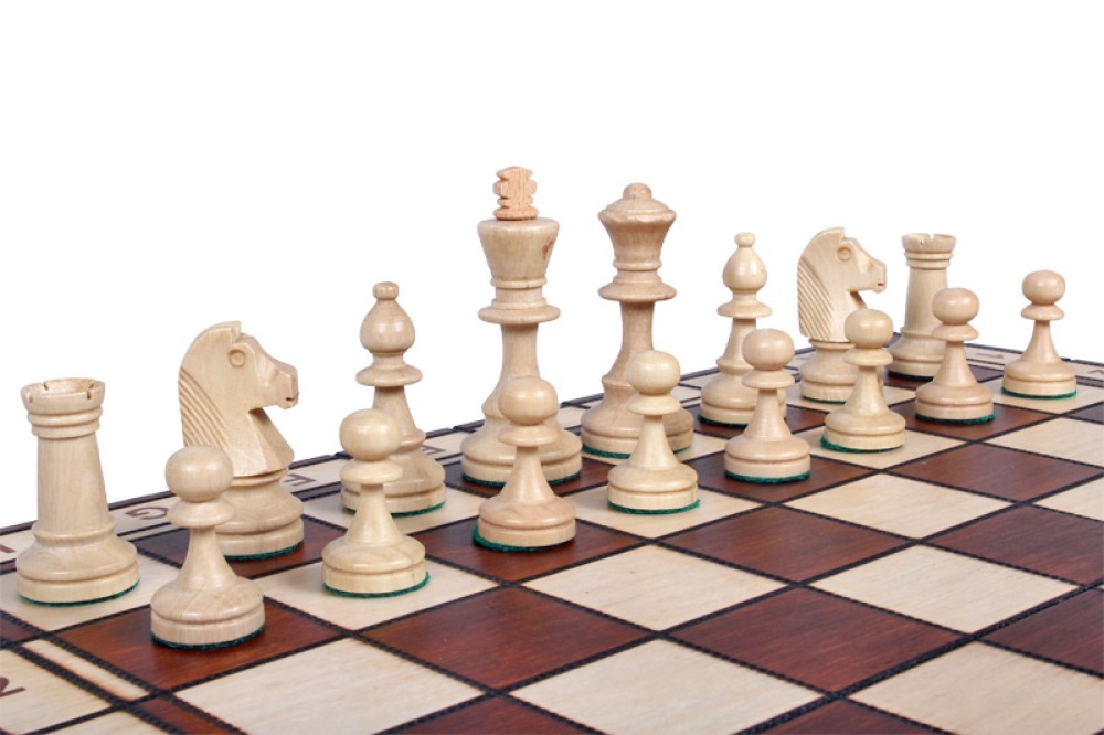 Chess Set Jowisz Champion Polish Wood - Folding Board and Chess Pieces