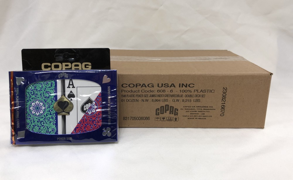 Poker Super 1546  Green/Red  Case - 12 Dual Decks COPAG