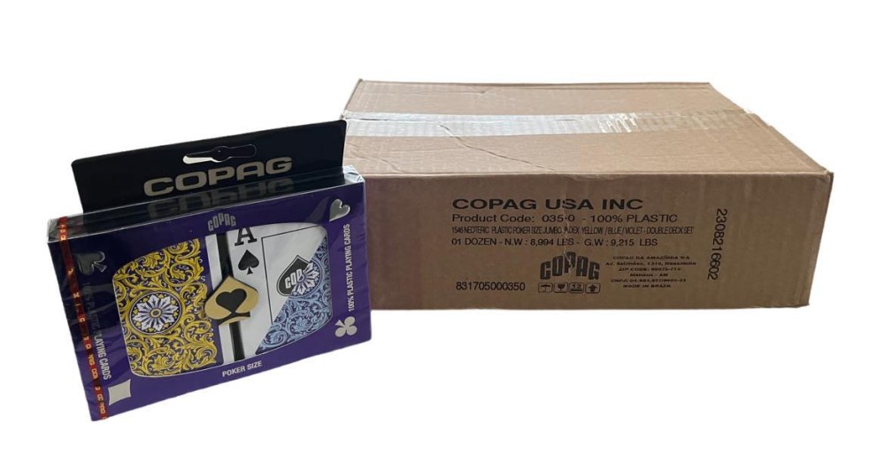 Poker Super Index 1546 Blue Yellow 12 Deck Case COPAG