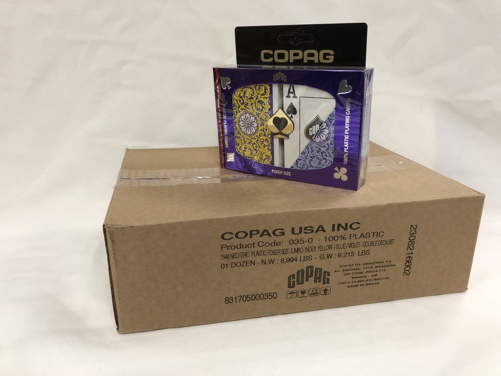 Poker Super Index 1546 Blue Yellow 12 Deck Case COPAG
