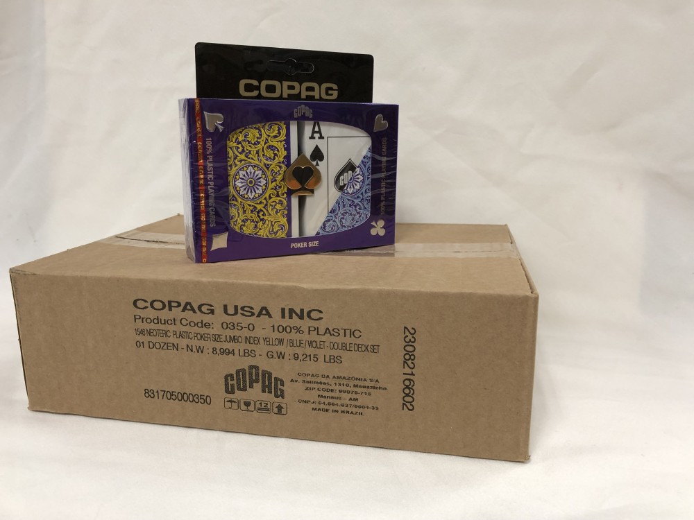 Poker Super Index 1546 Blue Yellow 12 Deck Case COPAG