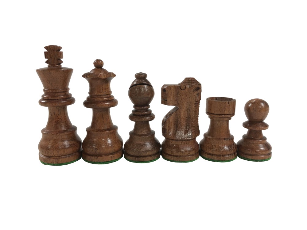 3" Analysis Wood Chess Set - 4 Queens