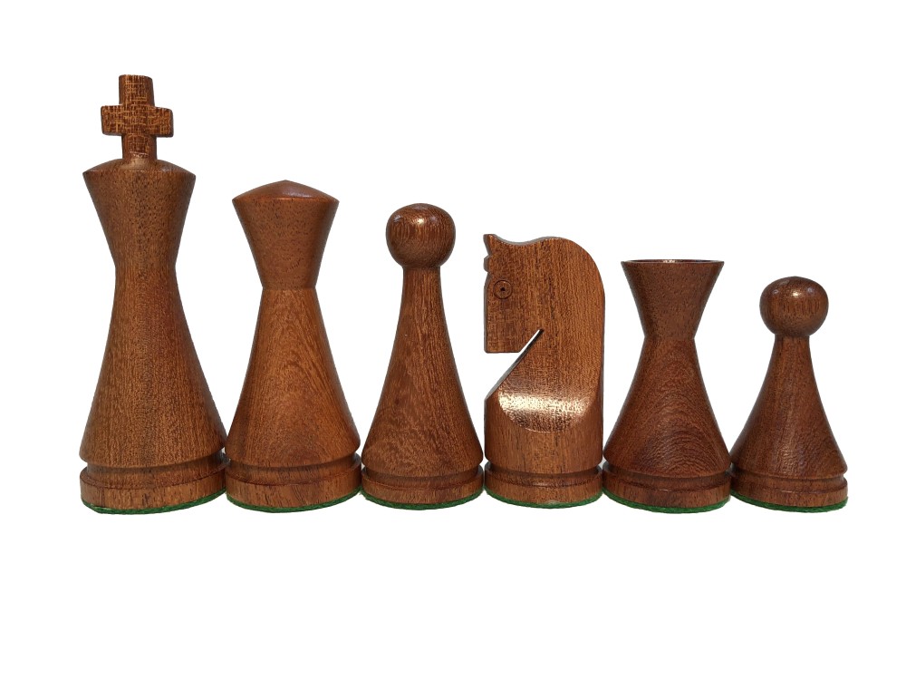 4" Modern Babulwood Chess Set - 4 Queens - 3X Weighted - 4" King