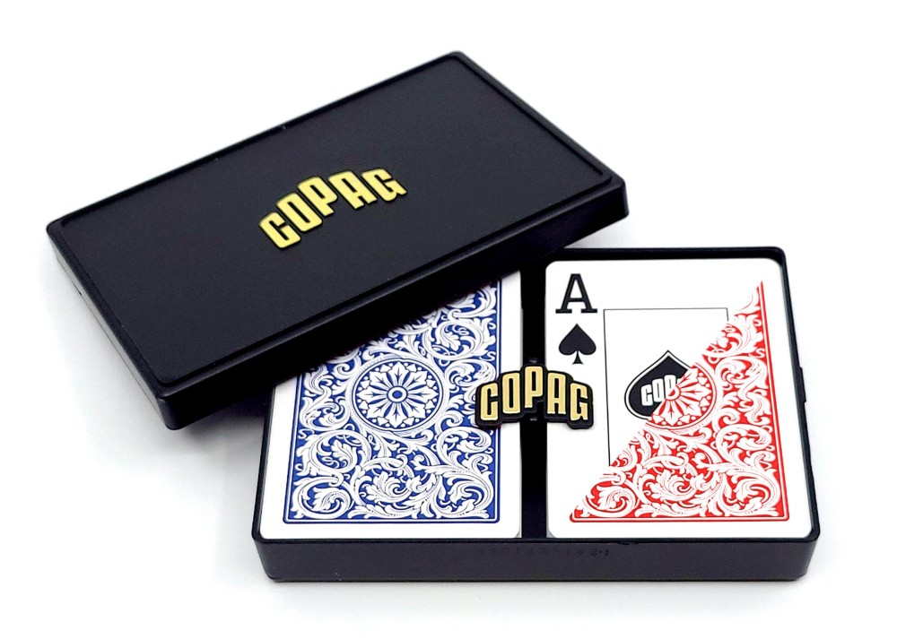 Poker Super Index 1546 Red Blue 12 Dual Deck Case COPAG Playing Cards