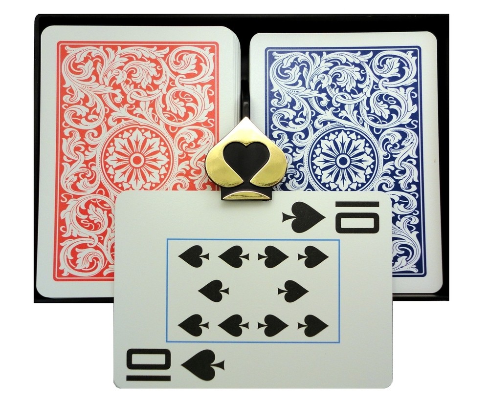 Poker Super Index 1546 Red Blue 12 Dual Deck Case COPAG Playing Cards