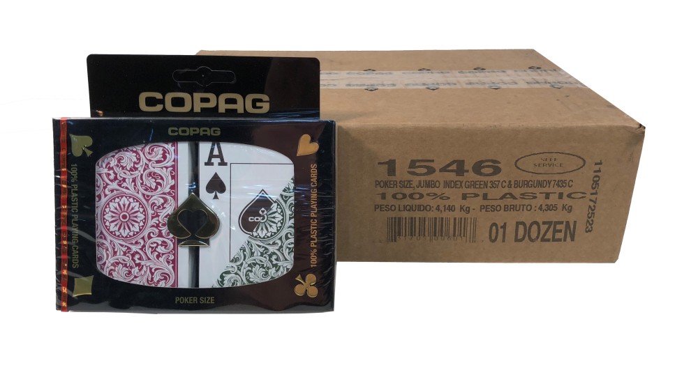 Poker Super Index 1546 Green Burgundy COPAG Case