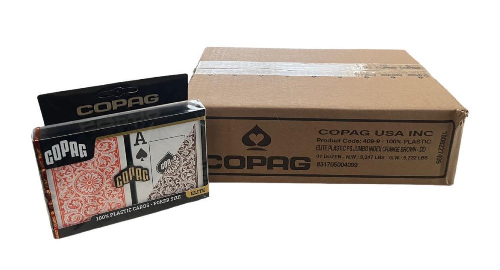 Poker Super Index 1546 Orange/Brown Case COPAG Playing Cards
