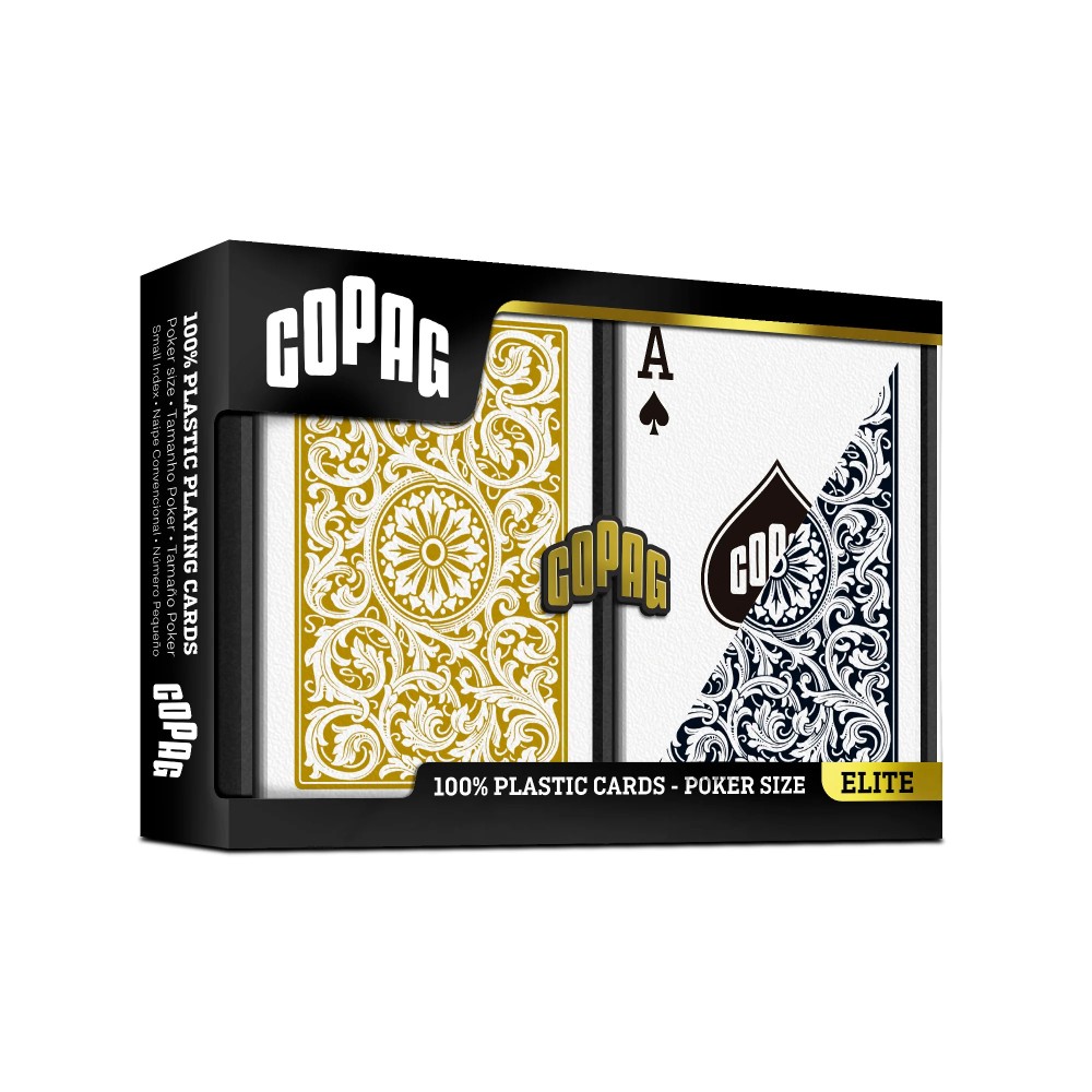 Poker Regular Index 1546 Black Gold  COPAG 12 Dual Deck CASE