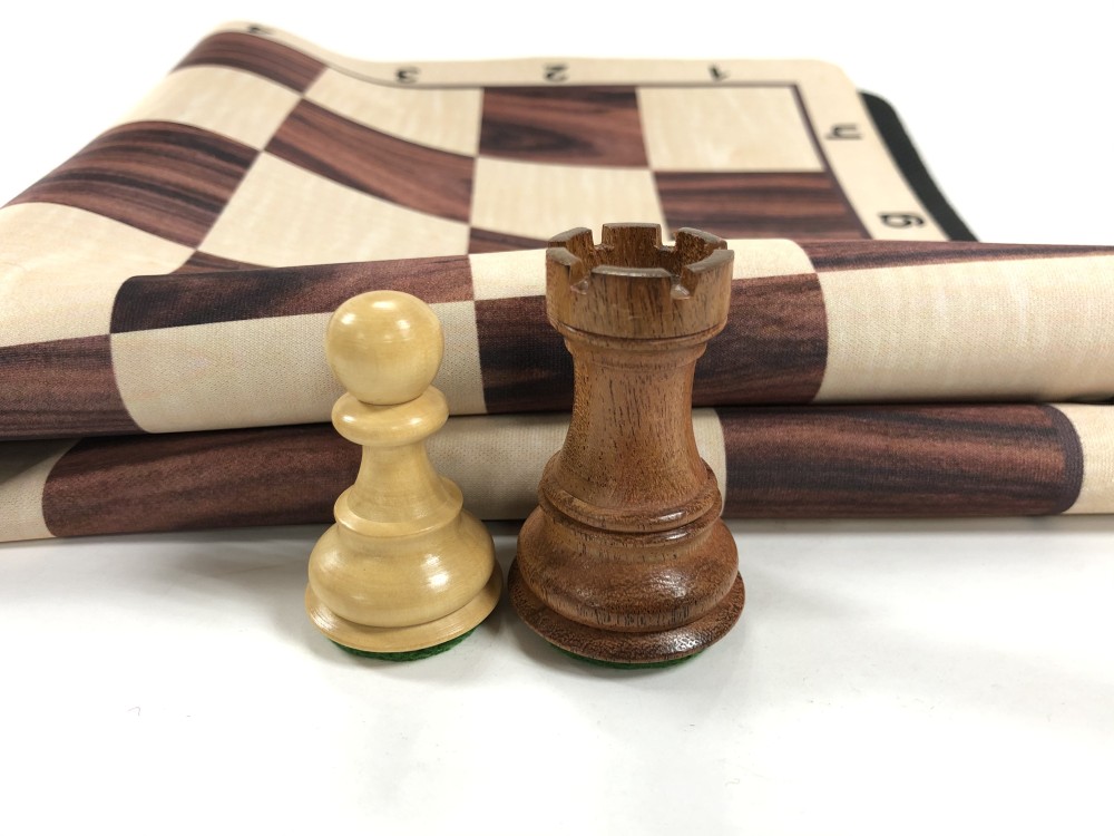 Olde Russian Babul Wood Chess Set  w/ Rosewood Floppy Board