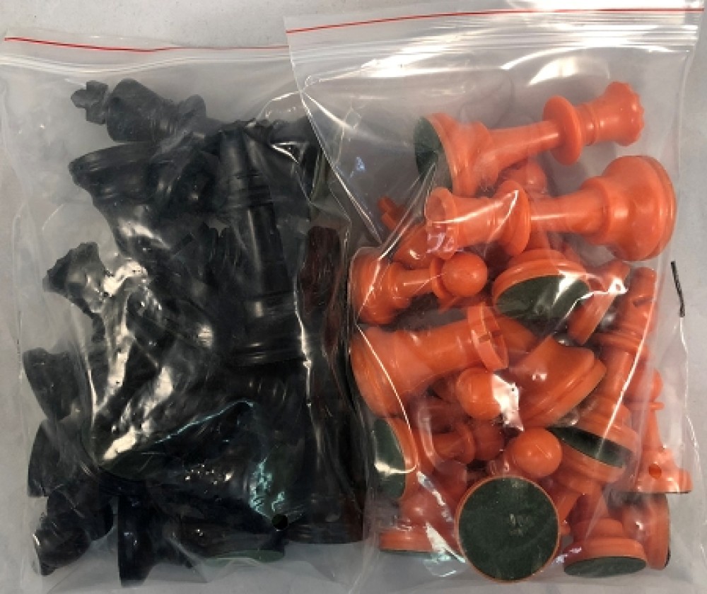 Orange & Black Chess Set