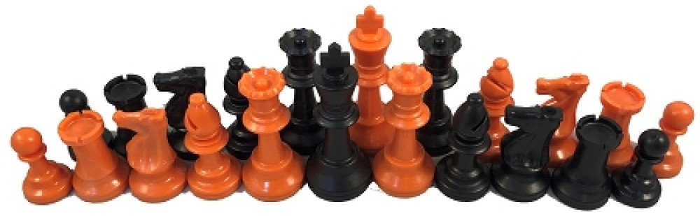Orange & Black Chess Set