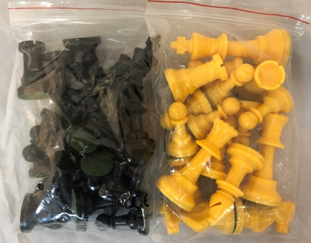 Yellow and Black Chess Set