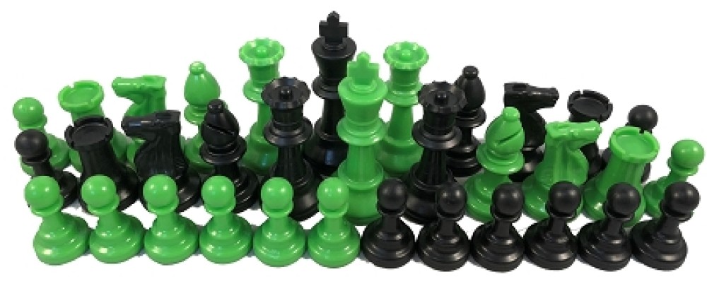 Neon Green and Black Chess Set
