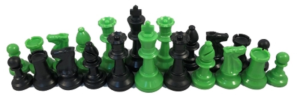 Neon Green and Black Chess Set