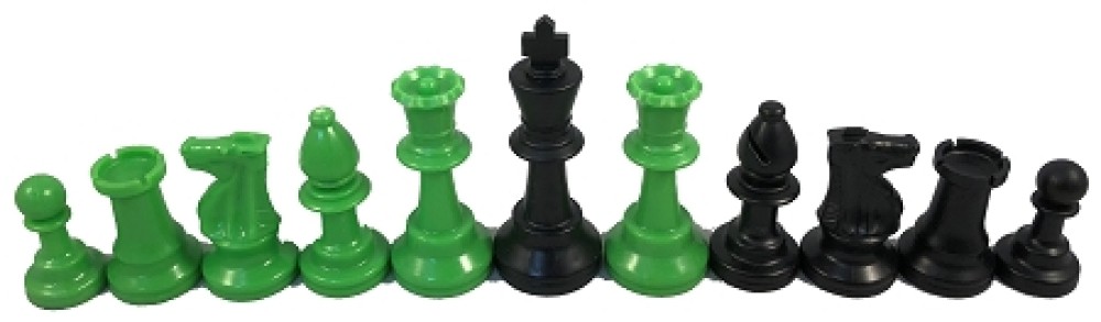 Neon Green and Black Chess Set