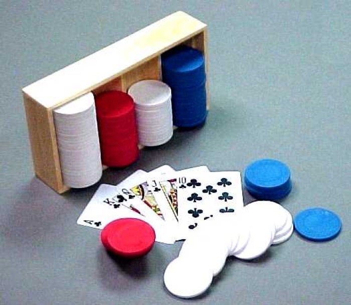 Wood Chip Rack - Holds 100 Chips - 7 gr. Poly Clay Chips included