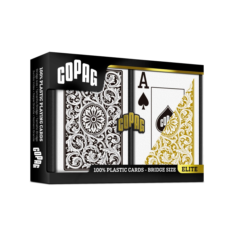 Bridge Super Index 1546 Black & Gold COPAG Playing Cards Plastic