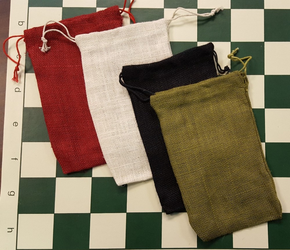 Rustic Burlap Chess Piece Bag - Color Choice