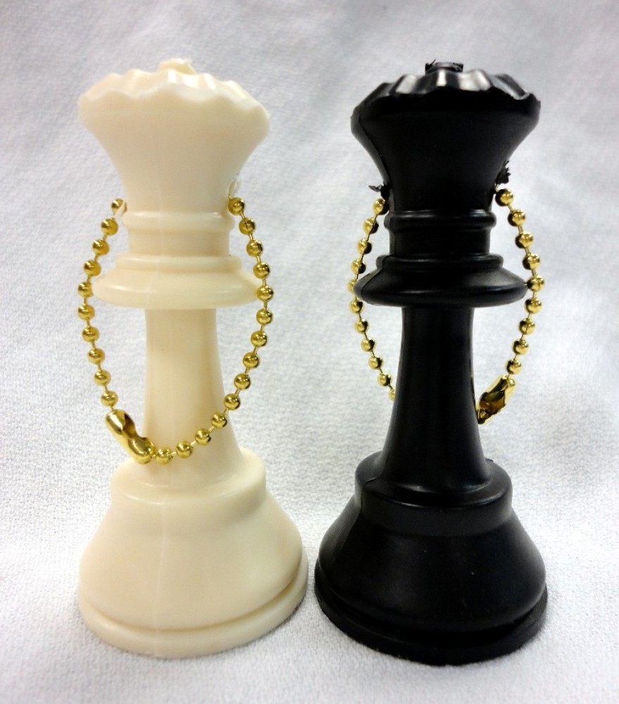 Pair of Queens - 1 Black & 1 White Queen Key Chain