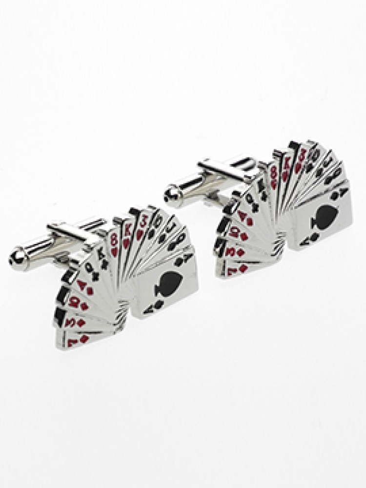 Cards Cufflink - Chrome